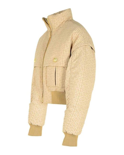 Balmain Natural Jacquard Bomber Jacket