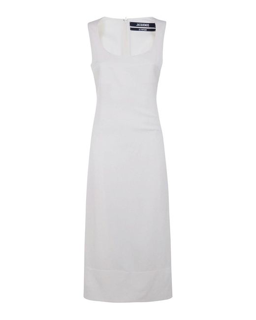 Jacquemus White La Robe Tablier Midi Dress