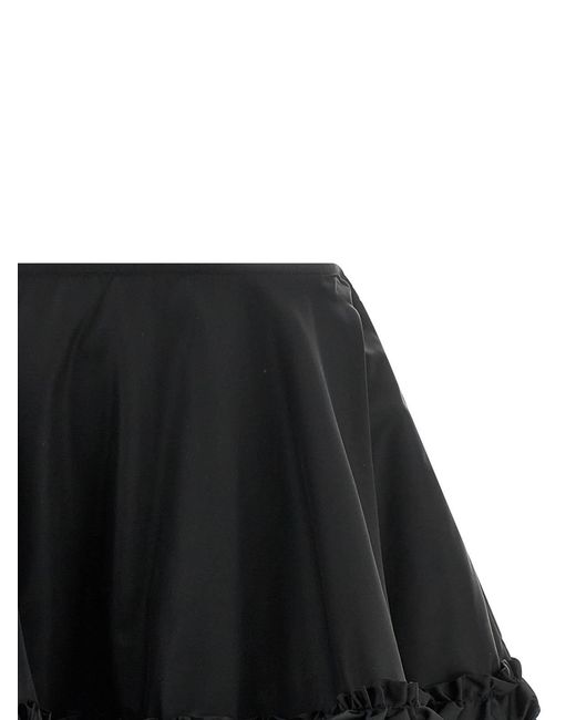 Ganni Black 'duchesse Nylon Mini Frill' Skirt