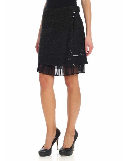 Karl Lagerfeld Black Wrap Skirt