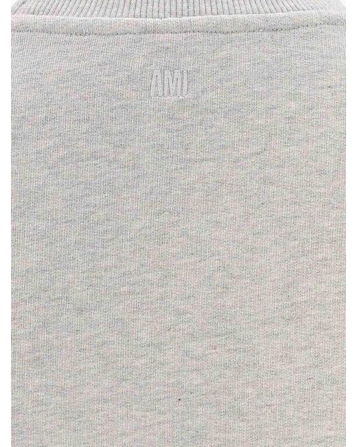 AMI White Crewneck Sweatshirt