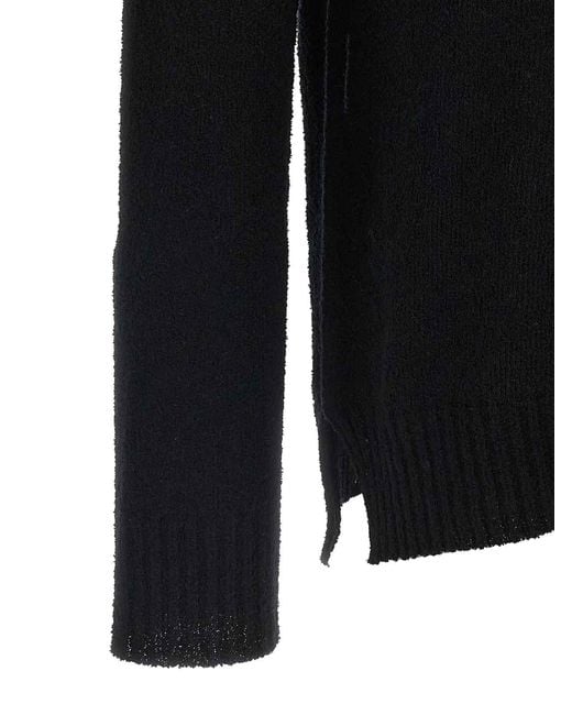 Ma'ry'ya Black Spongy Effect Sweater for men