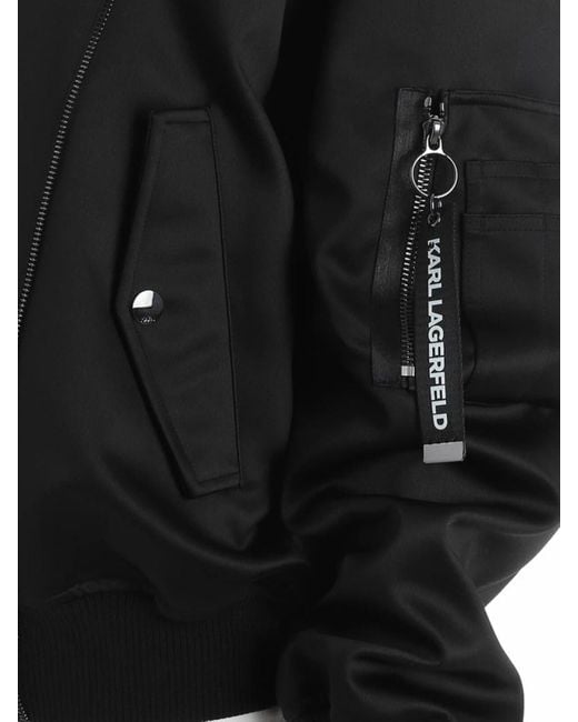 Karl Lagerfeld Black Oversize Bomber