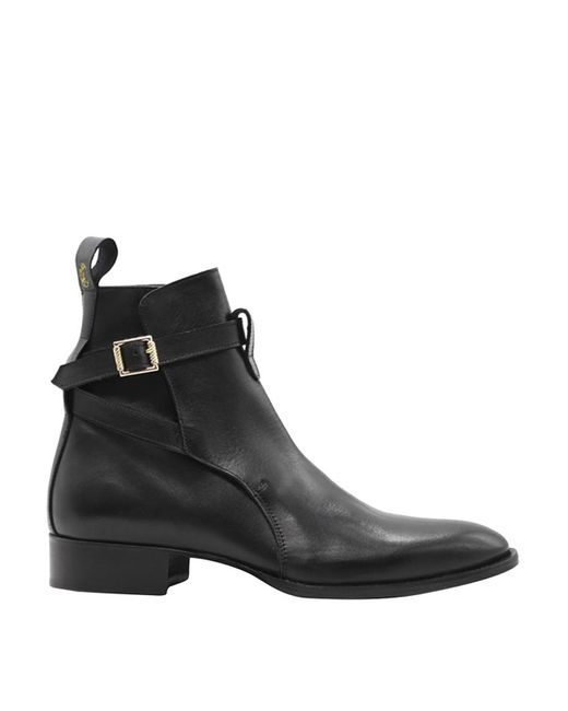 Giuliano Galiano Black Leather Ankle Boots for men