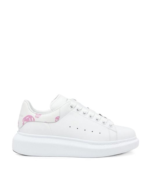 McQueen White Oversized Skull-Print Sneakers