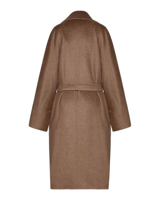 Max Mara Brown Attuale Blended Cashmere Coat