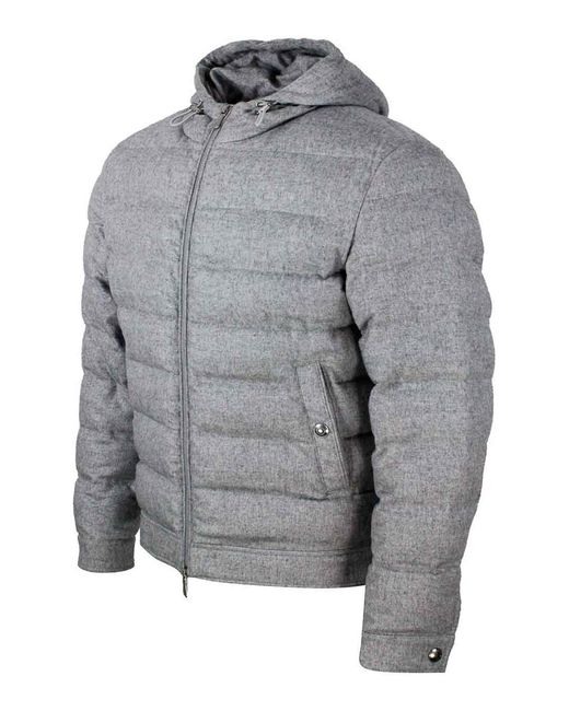 Eleventy Gray Down Jacket for men