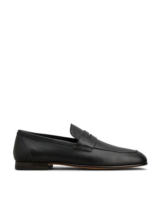 Tod's Black Deconstructed Leather Loafers for men