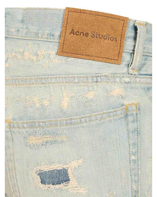 Acne Gray Repaired Effect Jeans for men