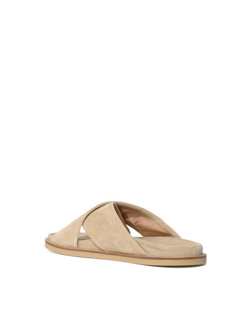 Barba Napoli Natural Suede Sandals for men