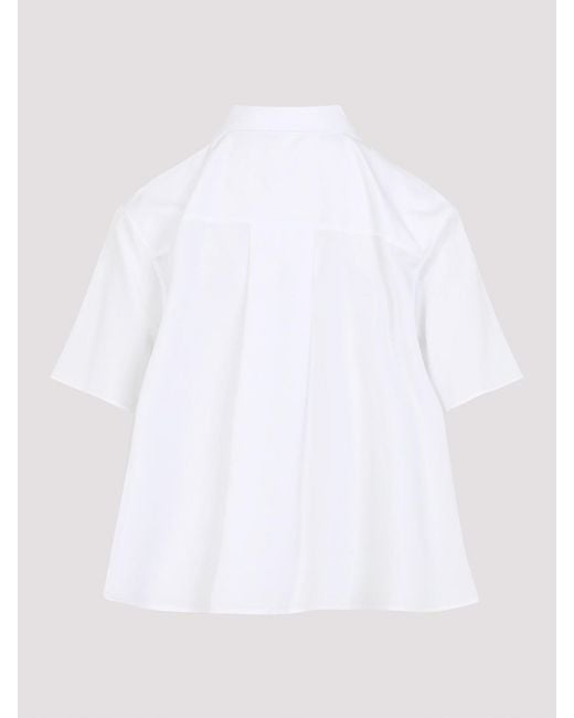 Loewe White Short Sleeve Trapeze Shirt