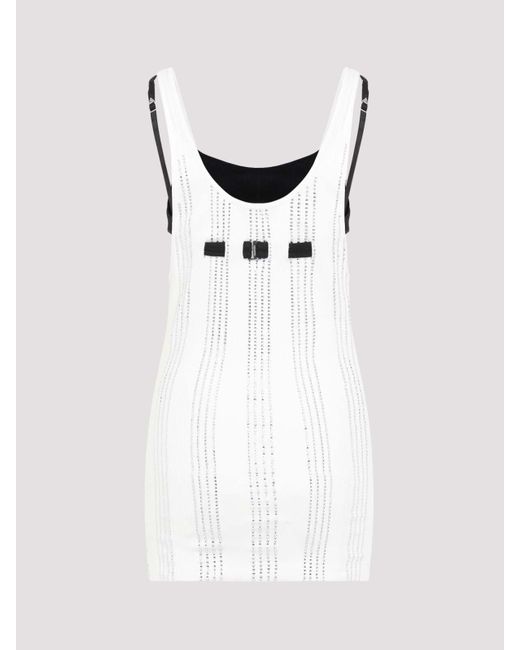 The Attico White Flat Ribbed Jersey Tank Top