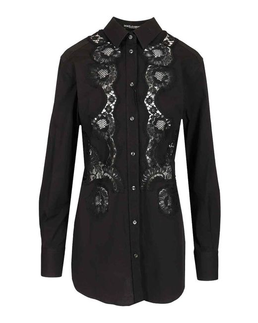 Dolce & Gabbana Black Cotton Poplin Shirt