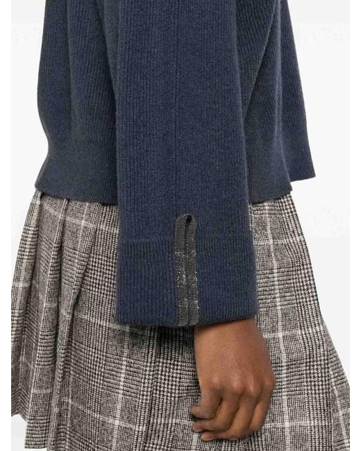Brunello Cucinelli Blue Cashmere Sweater