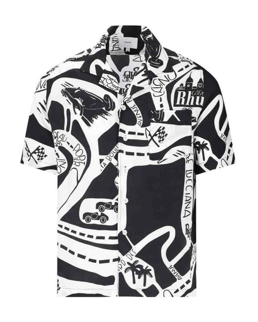 Rhude Black Pattern T-shirt for men