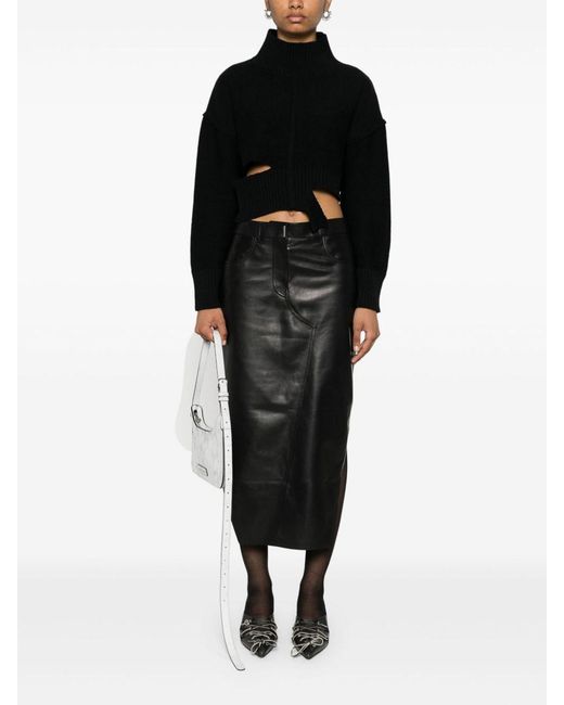 MM6 by Maison Margiela Black Cut-Out Wool Blend Jumper