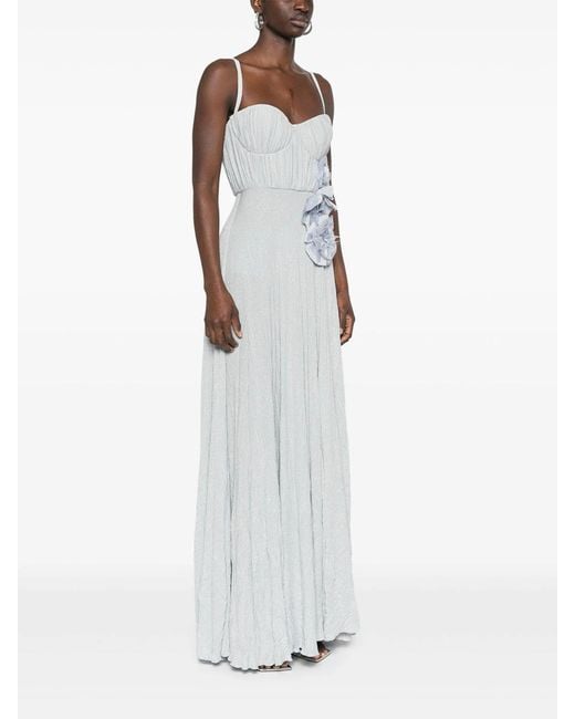 Elisabetta Franchi White Evening Dress With Embroidery