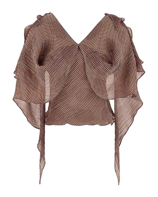 Kiko Kostadinov Brown Plexus Blouse