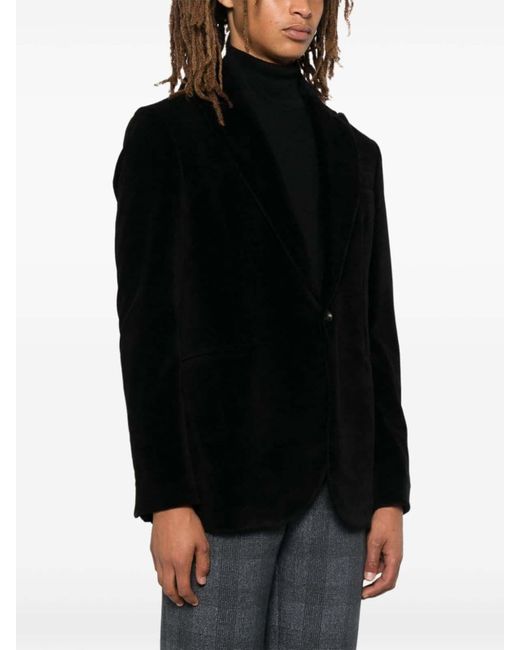 Circolo 1901 Black Velvet Single-Breasted Jacket for men