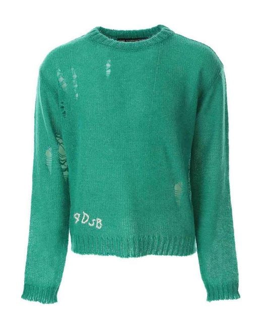 ANDERSSON BELL Green Adsb Kid Mohair Crew-Neck Sweater for men