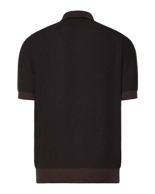 Giuliano Galiano Black Cotton Polo for men