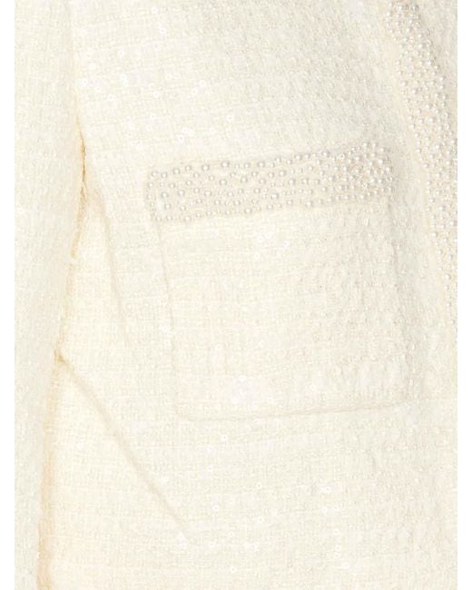 Self-Portrait White Boucle Pearl Jacket
