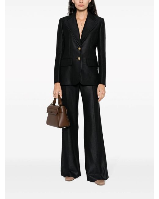 Chloé Black Wool And Silk Blend Single-breasted Jacket