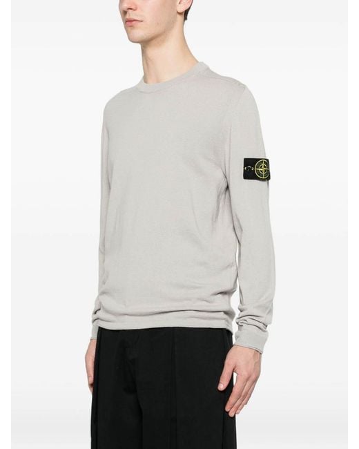 Stone Island White Knitwear Crewneck for men