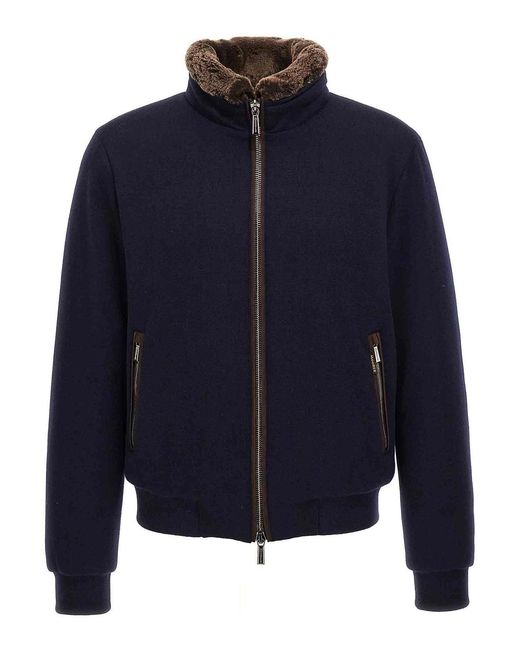 Moorer Blue Bellati Bomber Jacket for men
