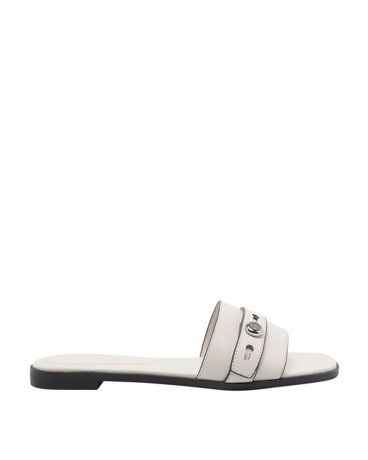 Tory Burch White Romy Slides