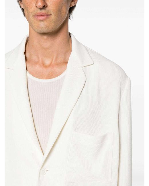 Giorgio Armani White Ribbed Jacket for men