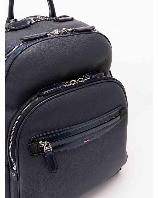 Santoni Black Backpack for men