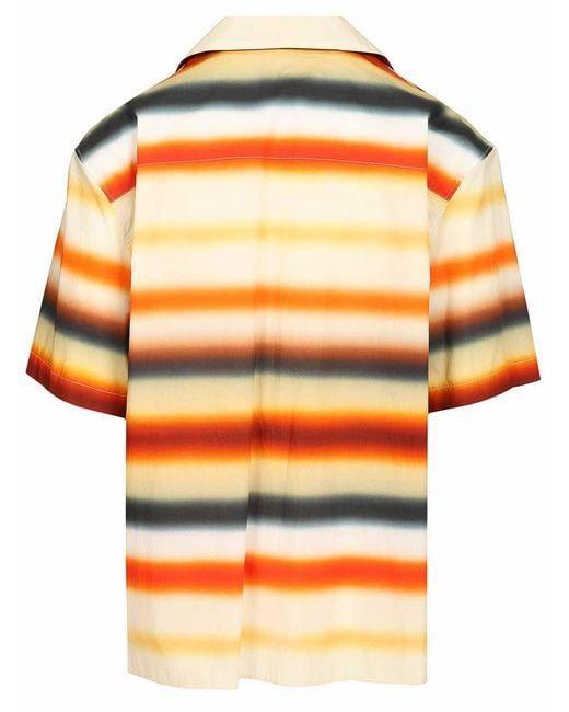 Loewe Orange Short-Sleeved Cotton Shirt for men