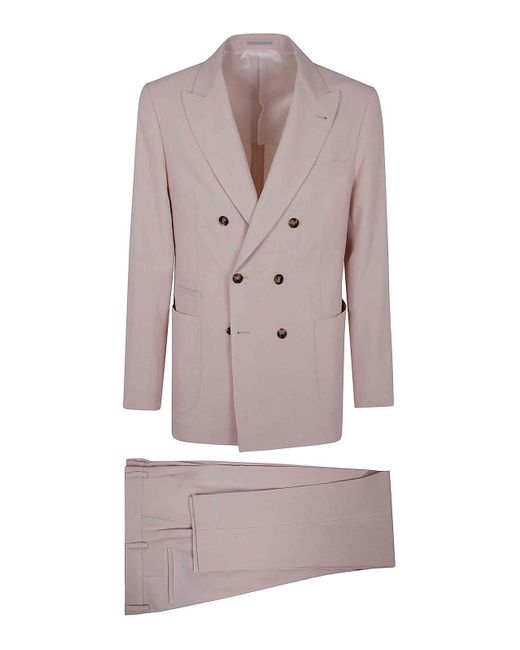 Brunello Cucinelli Gray Double Breast Suit for men