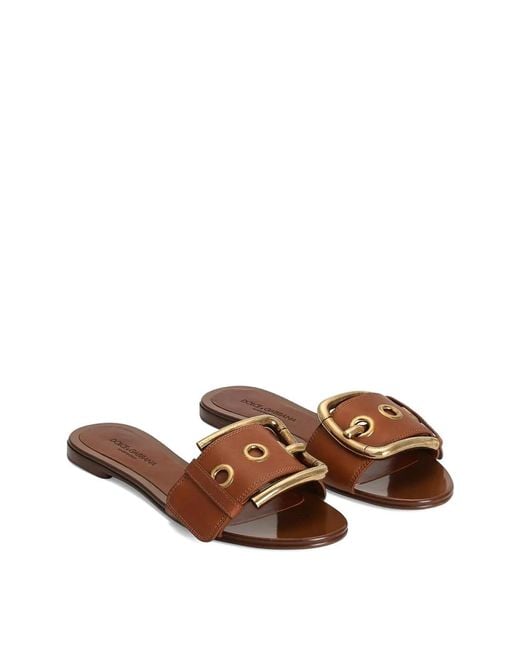 Dolce & Gabbana Brown Flat Sandal