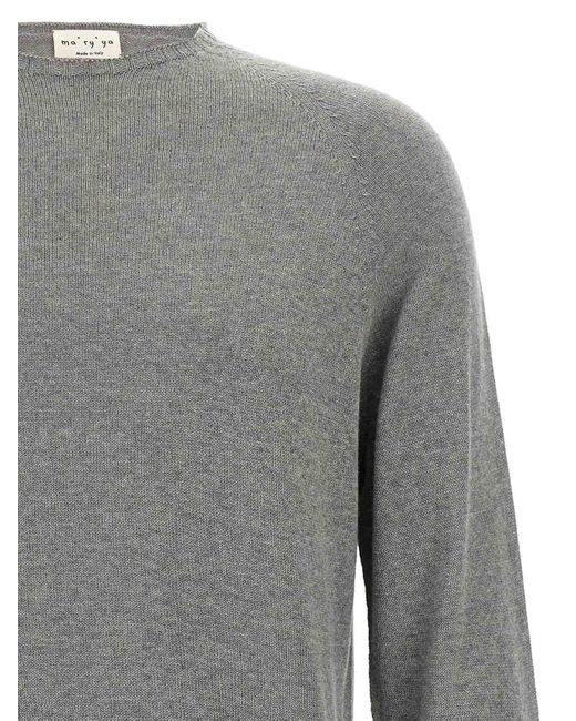 Ma'ry'ya Gray Cashmere Cotton Sweater for men
