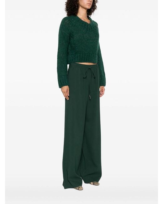 Ermanno Scervino Green V-Neck Sweater