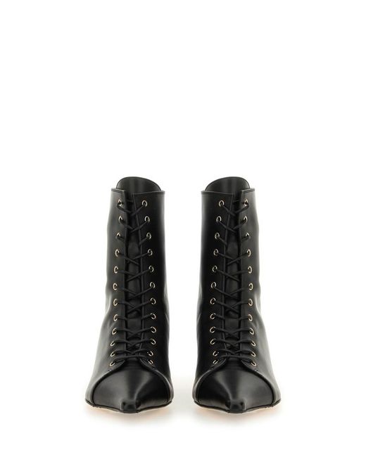 Aeyde Black Lace-Up Boot Trixi