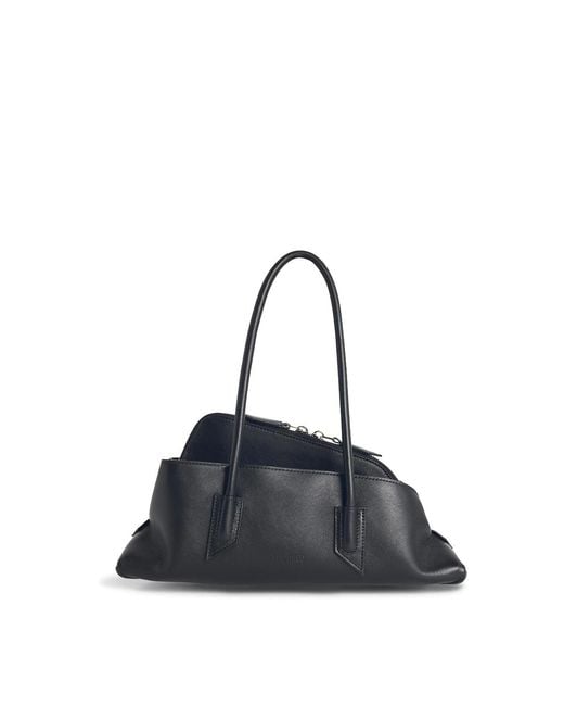 The Attico Black La Passeggiata Small Leather Bag