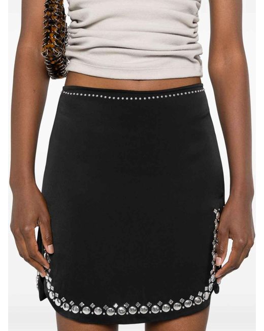 Rabanne Black Studded Mini Skirt