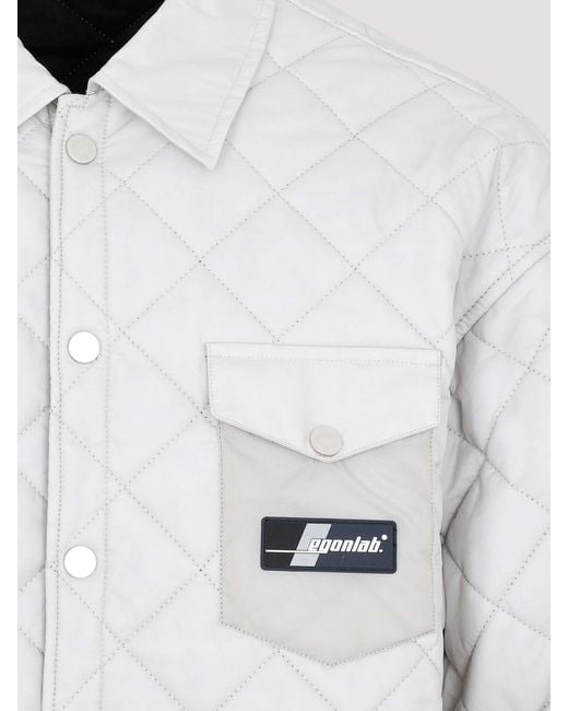 Egonlab White Quilted Shirt for men