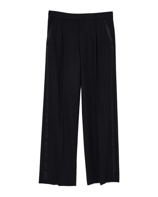 Emporio Armani Black Wool Trousers for men