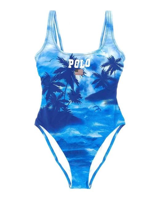Polo Ralph Lauren Blue One-Piece Swimsuit