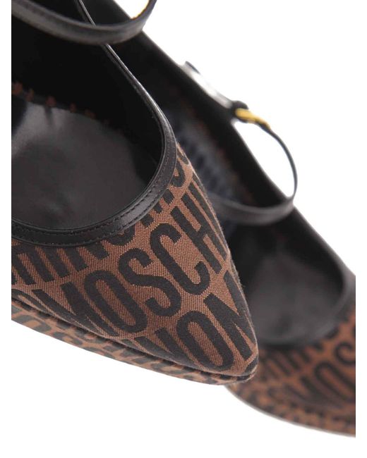Moschino Brown Mary Jane Logo