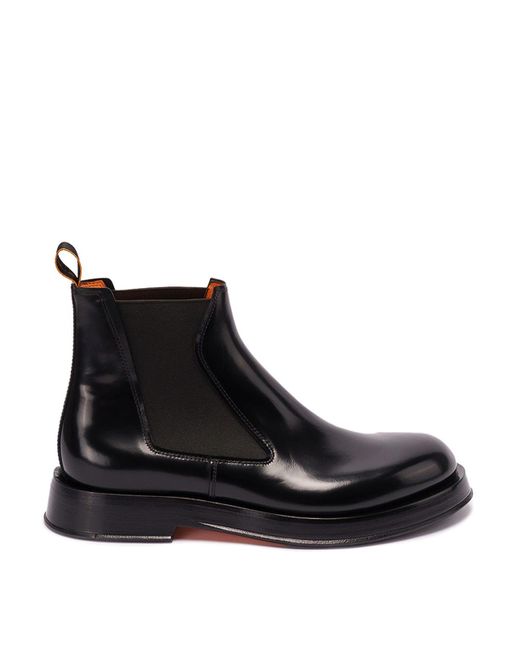 Santoni Black `kaleb` `chelsea` Boots for men