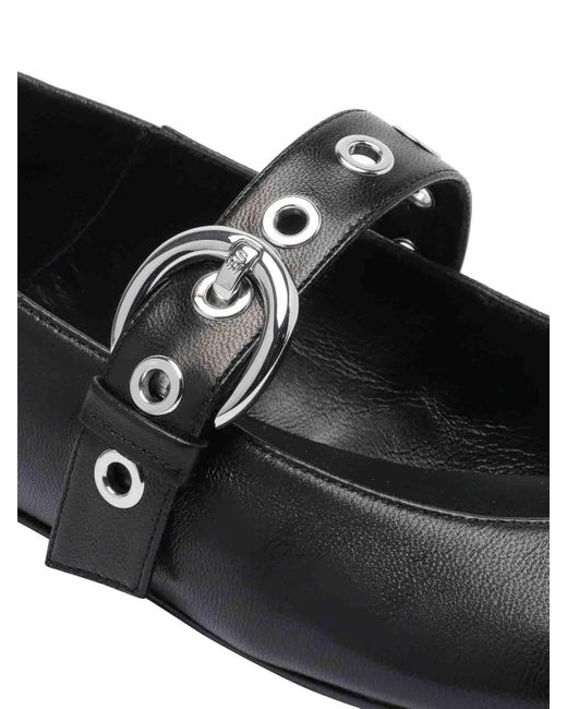 Stuart Weitzman Black Supermoto Mary Jane Ballets