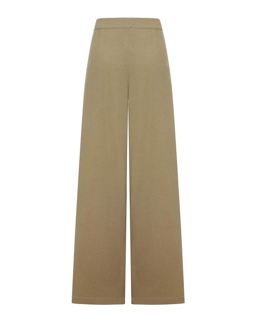 Dries Van Noten Natural Cement-Coloured Trousers With Pleats And Side Buttons