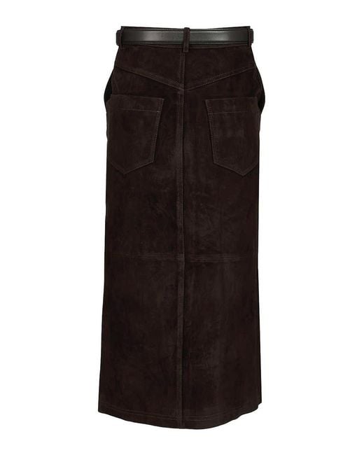 Self-Portrait Black Midi Skirt