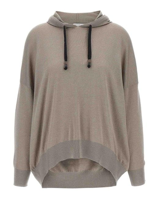 Brunello Cucinelli Gray Sparkling Hoodie