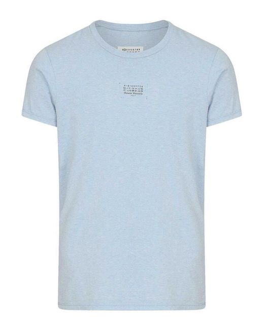 Maison Margiela Blue T-Shirt With Numbers Motif for men
